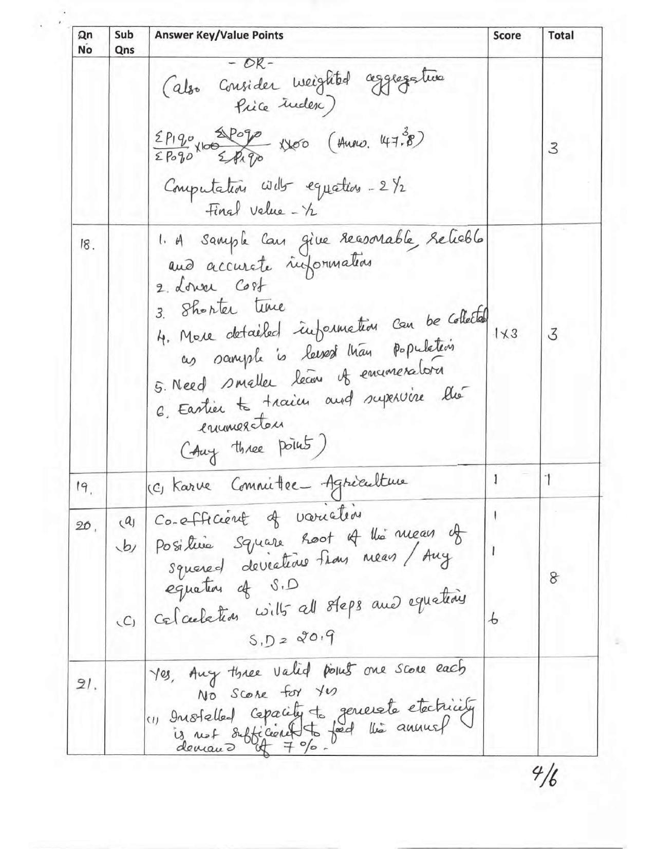 Kerala Plus One 2017 Economics Answer Key - Page 4