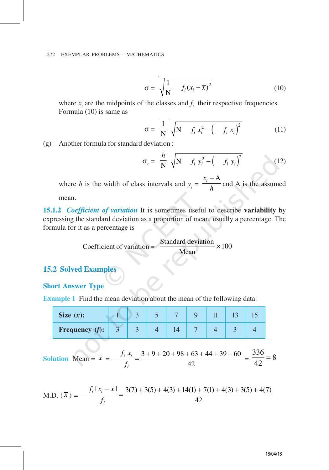 NCERT Exemplar Book for Class 11 Maths: Chapter 15 Statistics - Page 3