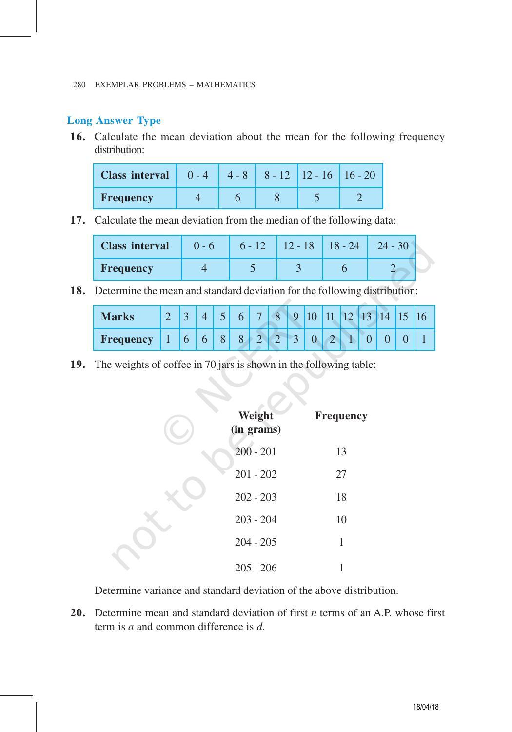 NCERT Exemplar Book for Class 11 Maths: Chapter 15 Statistics - Page 11