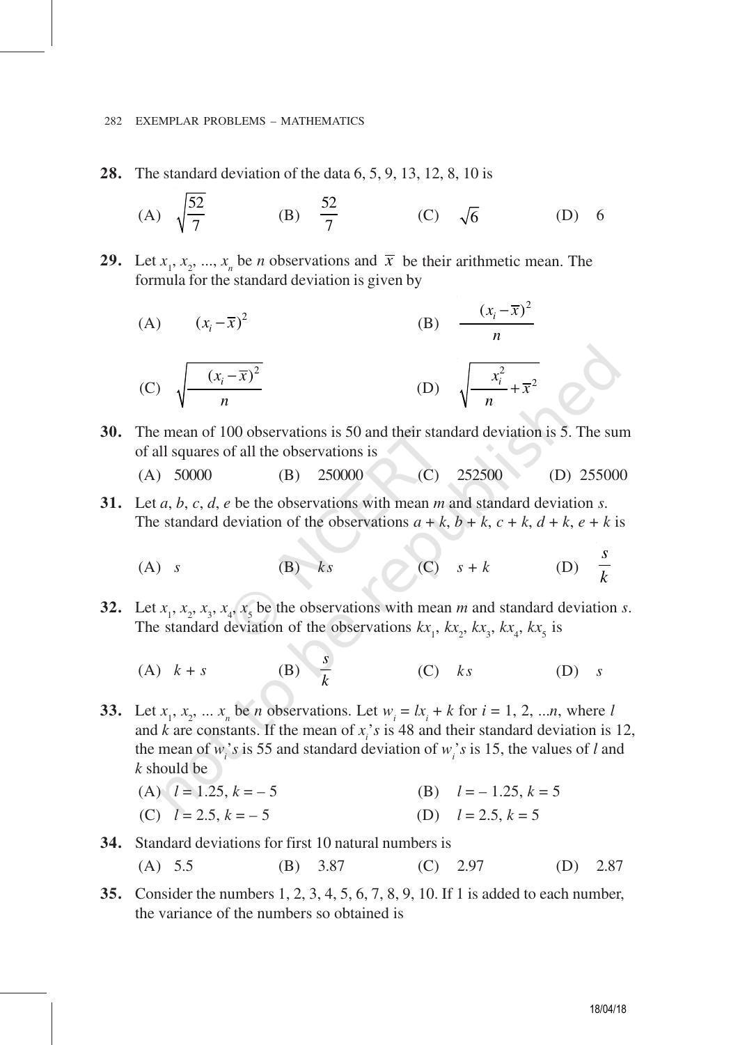 NCERT Exemplar Book for Class 11 Maths: Chapter 15 Statistics - Page 13