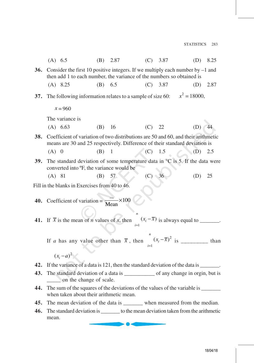 NCERT Exemplar Book for Class 11 Maths: Chapter 15 Statistics - Page 14