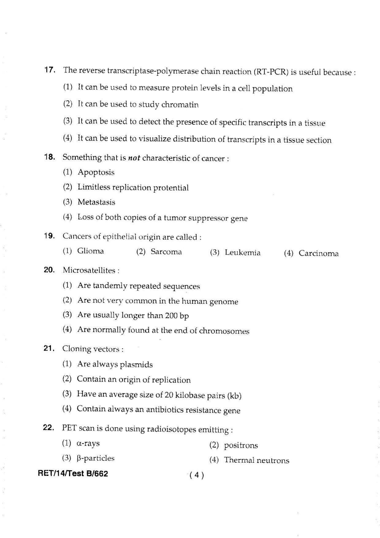 BHU RET Surgical Oncology 2014 Question Paper - Page 6