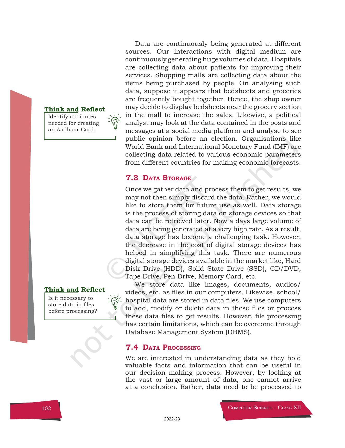 NCERT Book for Class 12 Computer Science Chapter 7 Understanding Data - Page 6