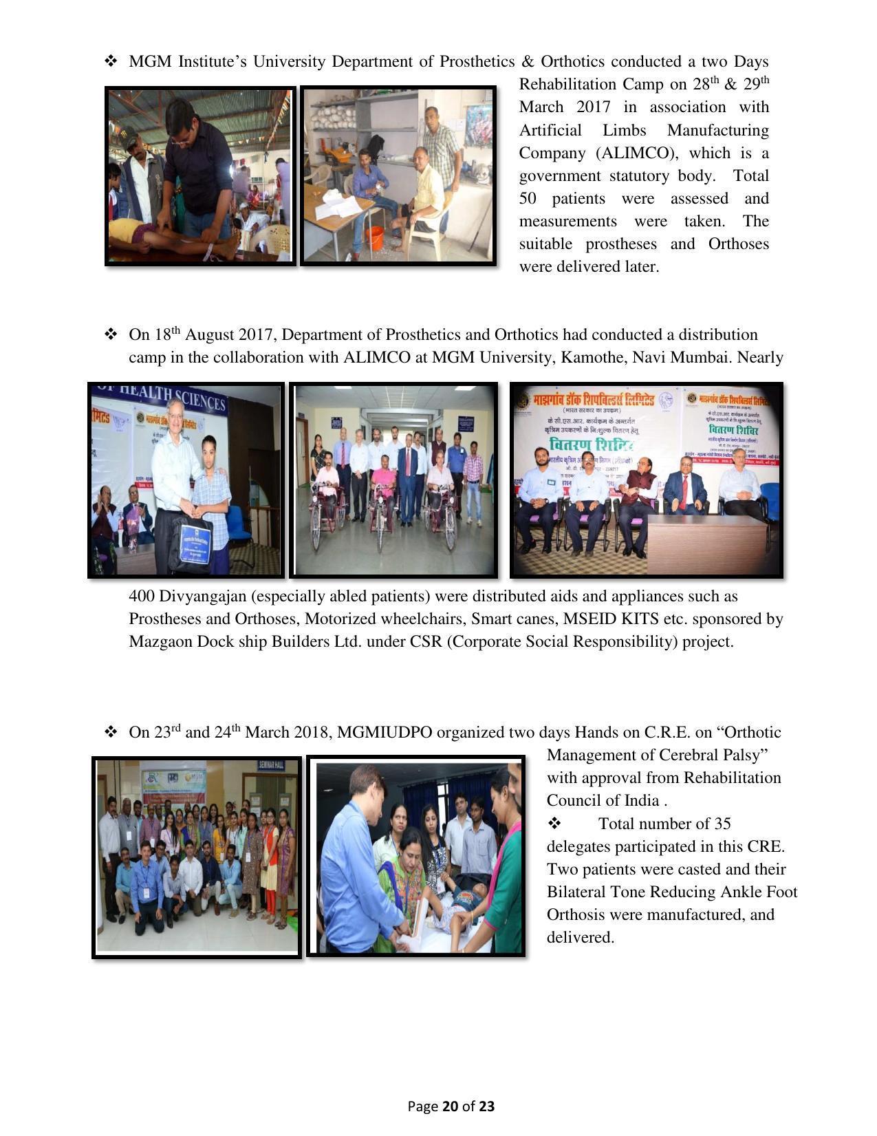 MGM University of Health Sciences, Navi Mumbai Information Brochure 2021 – 2022 - Page 21