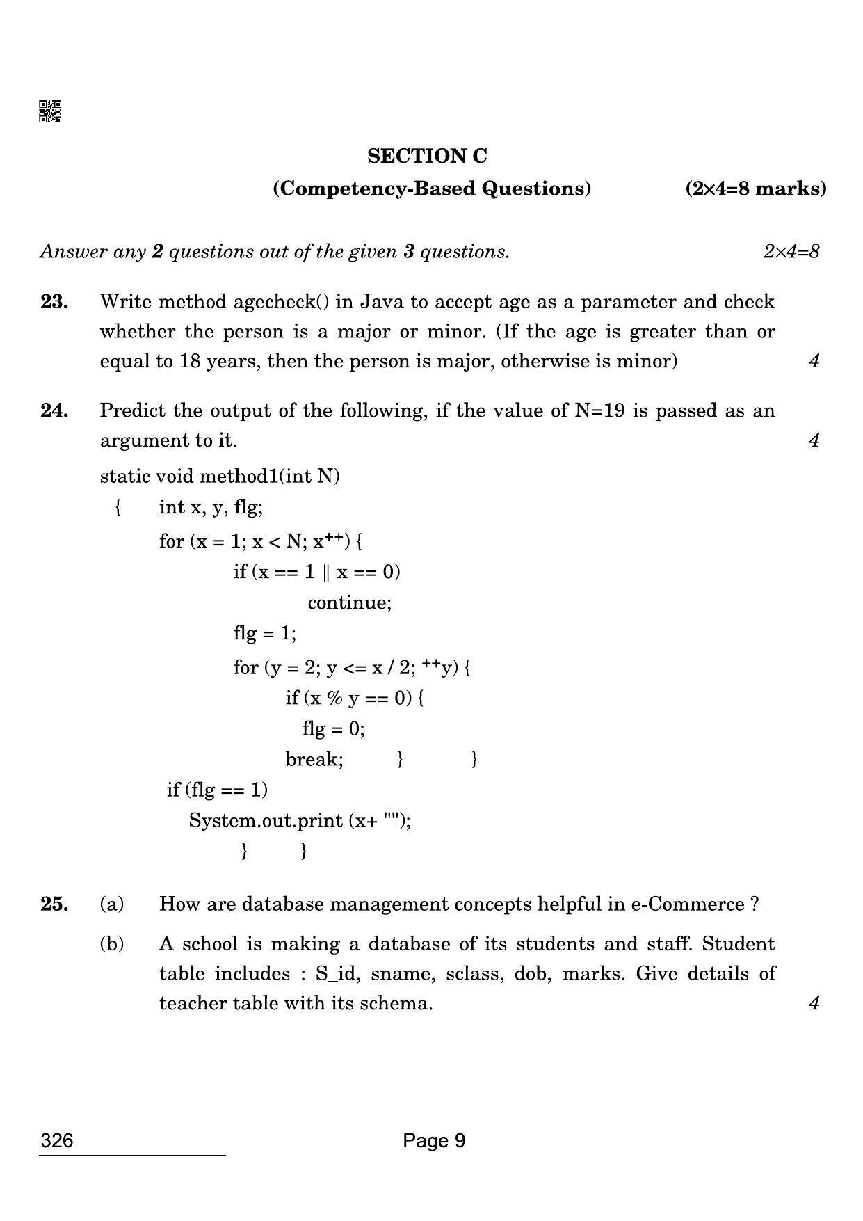 CBSE Class 12 326 Information Technology 2022 Compartment Question ...