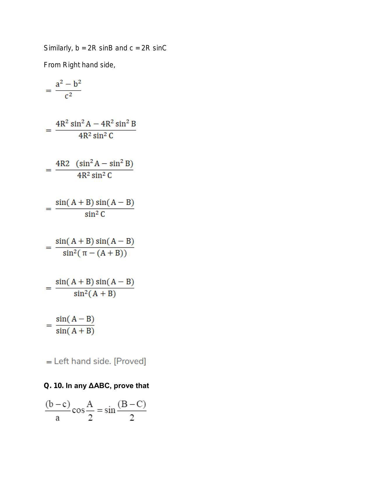 Chapter 18: Solutions of Triangles: RS Aggarwal Class 11 Solutions  - Page 9