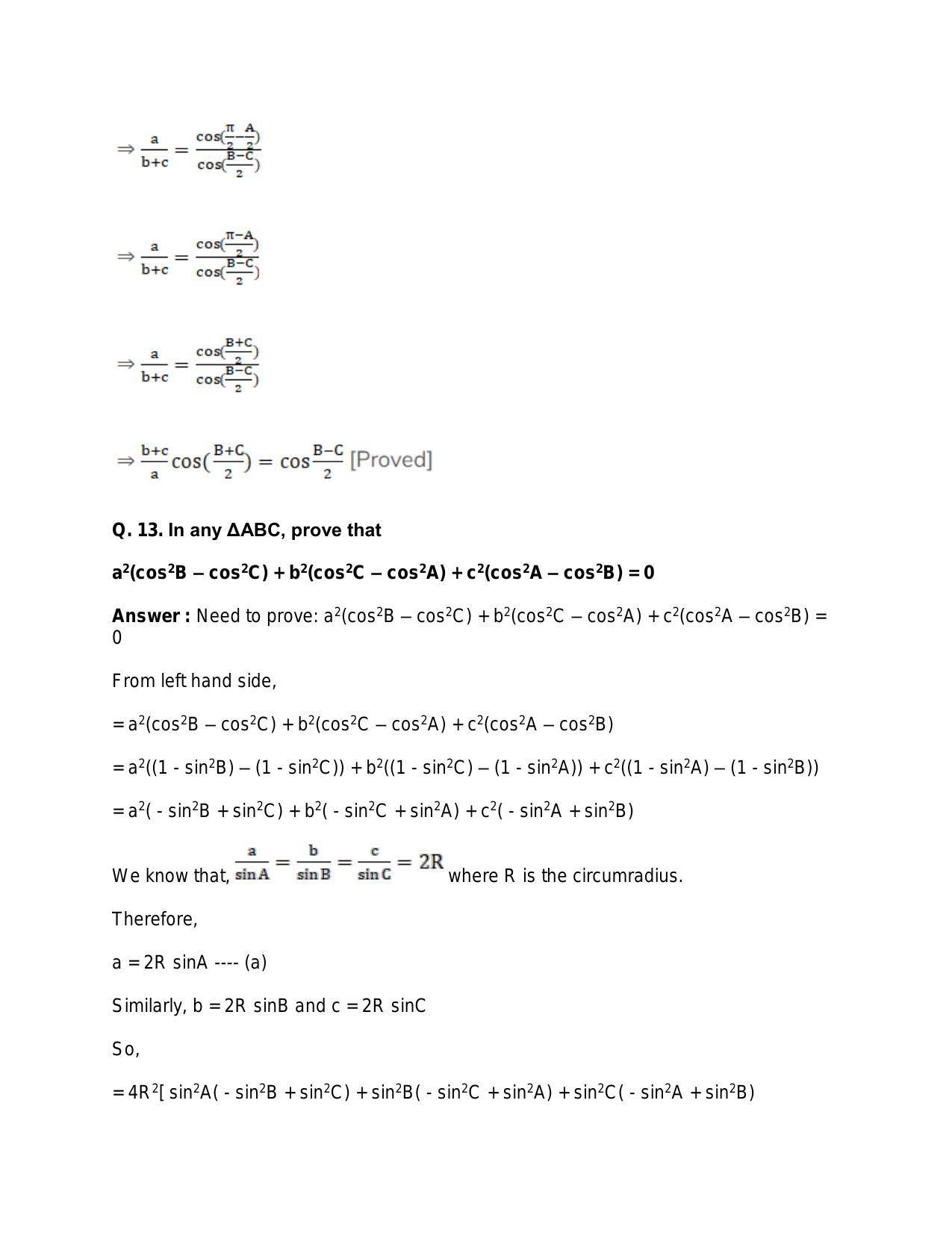 Chapter 18: Solutions of Triangles: RS Aggarwal Class 11 Solutions  - Page 14