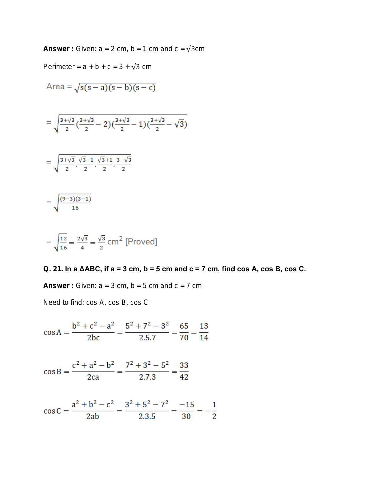 Chapter 18: Solutions of Triangles: RS Aggarwal Class 11 Solutions  - Page 22