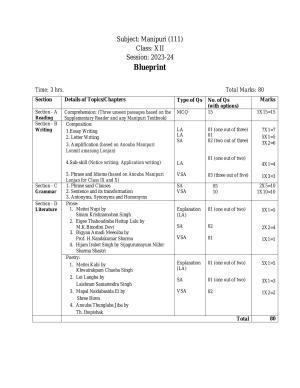 CBSE Class 12 Manipuri Sample Paper 2024