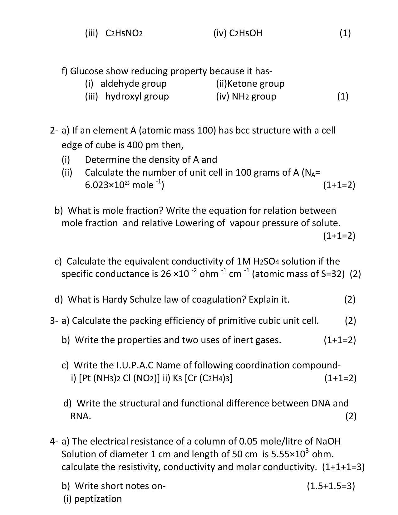 Up Board Class 12 Chemistry Model Paper Indcareer Schools