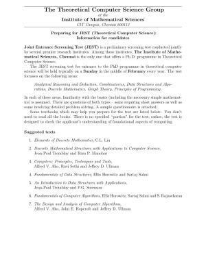 JEST TCS (Theoretical Computer Science) Sample Paper