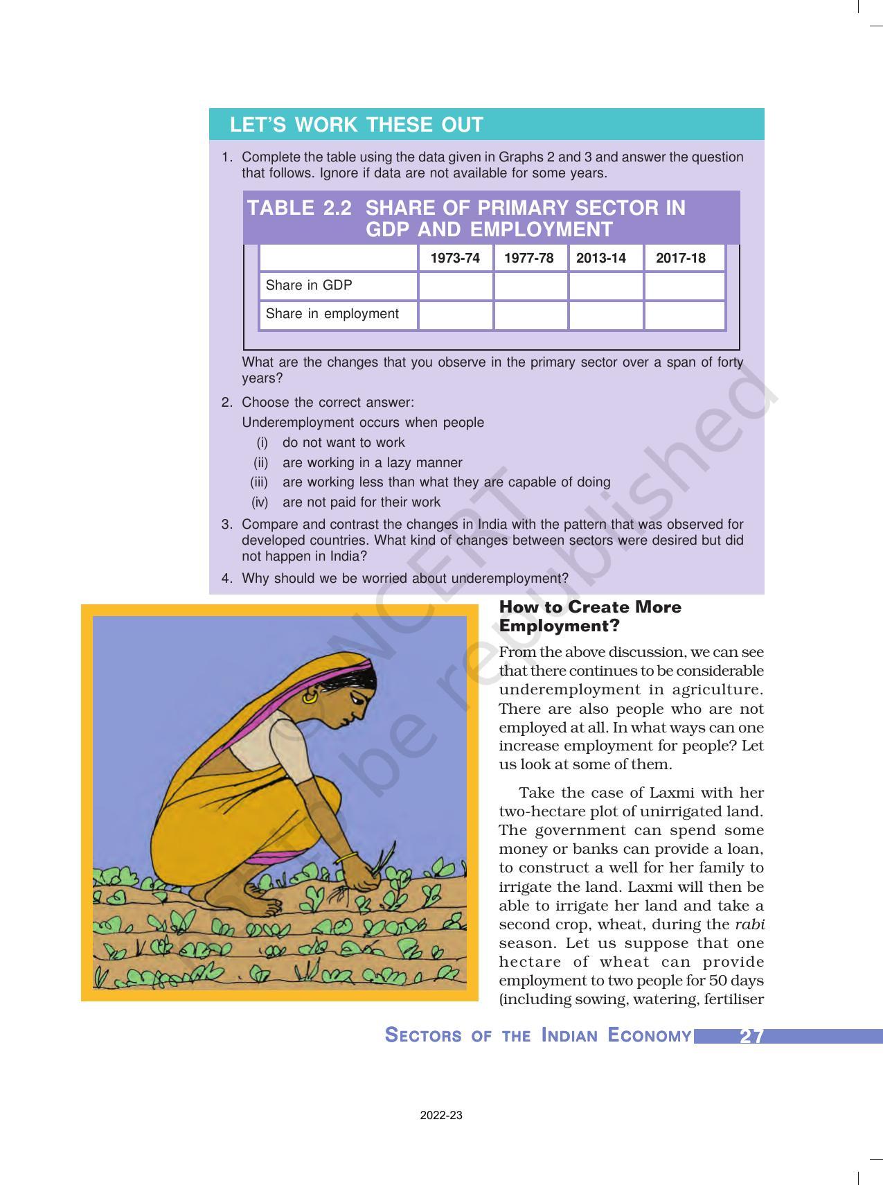 NCERT Book For Class 10 Economics Chapter 2 Sectors Of The Indian Economy