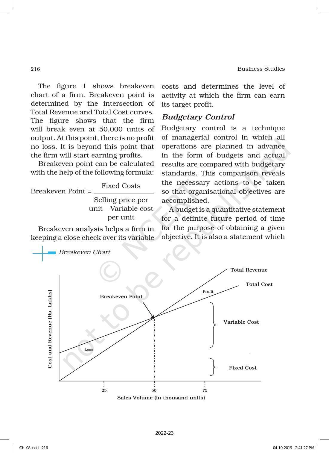 NCERT Book For Class 12 Business Studies Chapter 8 Controlling ...