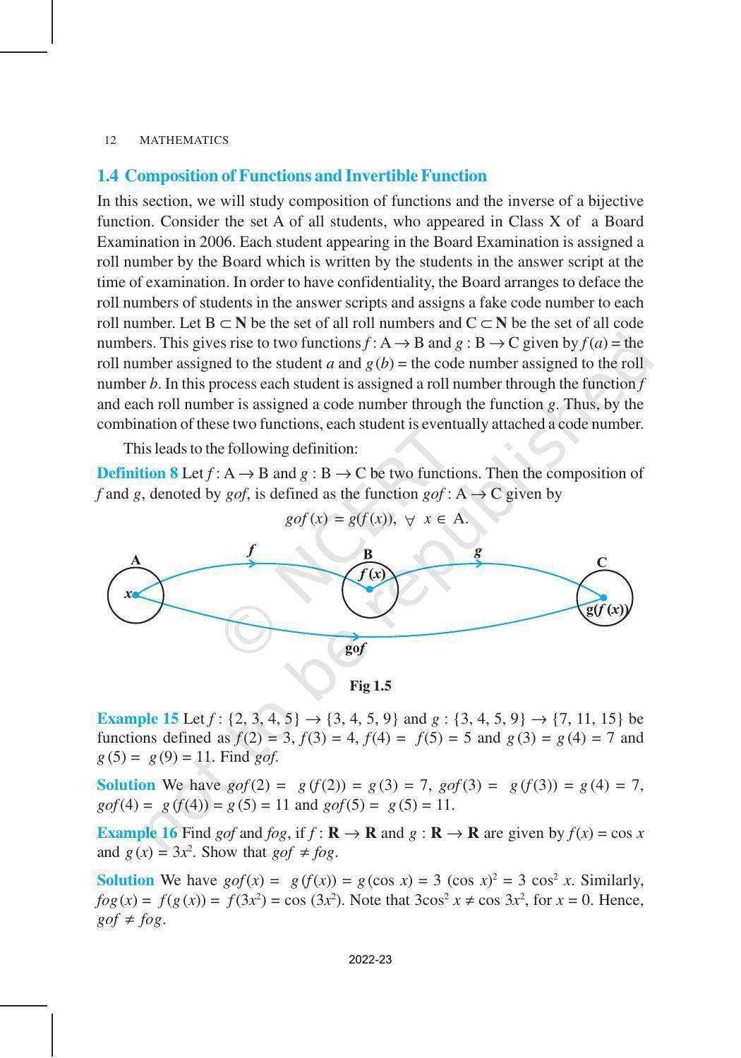 Ncert Book For Class 12 Maths Chapter 1 Relation And Functions Indcareer Docs 1108