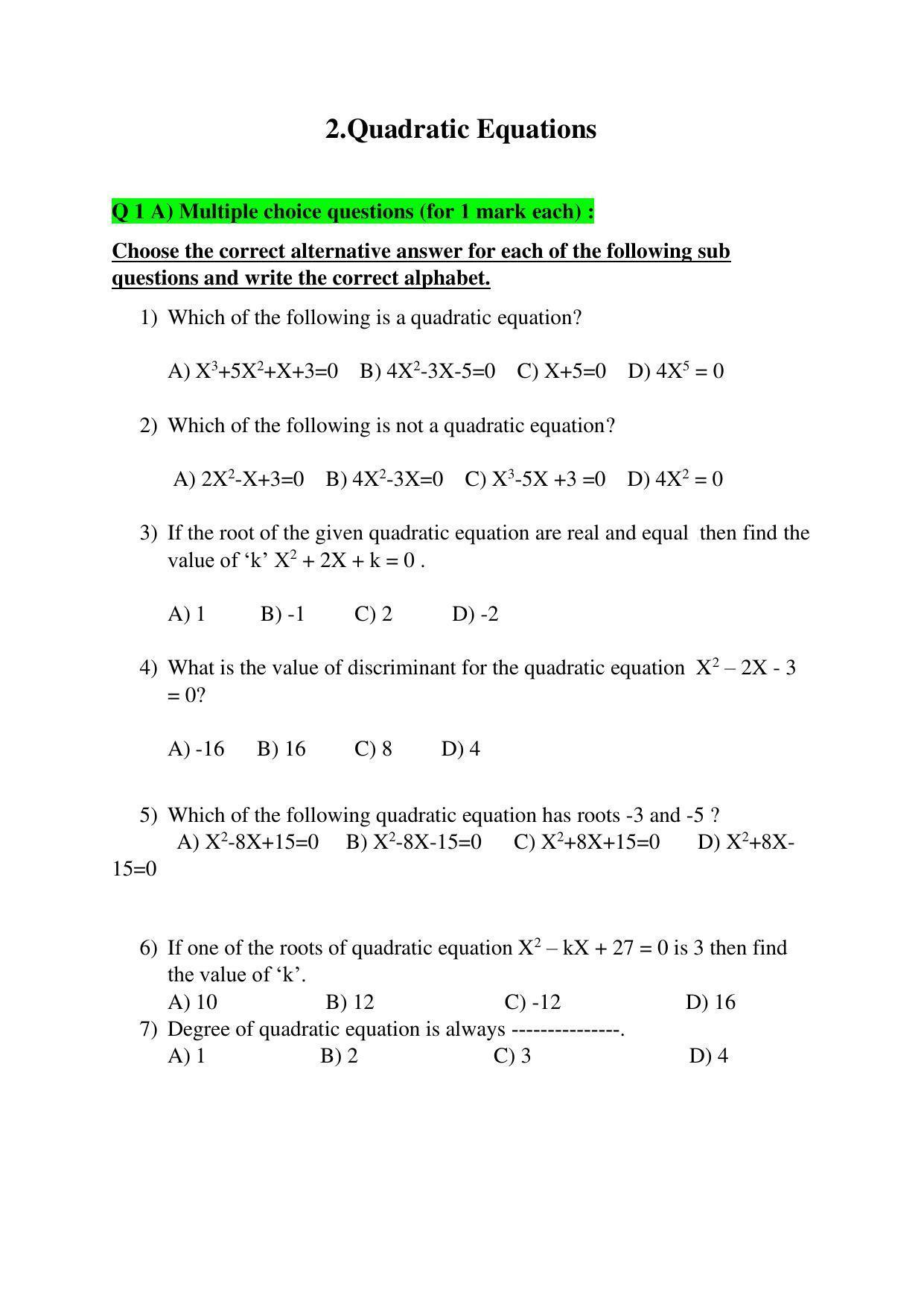 Maharashtra Board Class 10 Mathematics Part I Sample Papers - Page 11