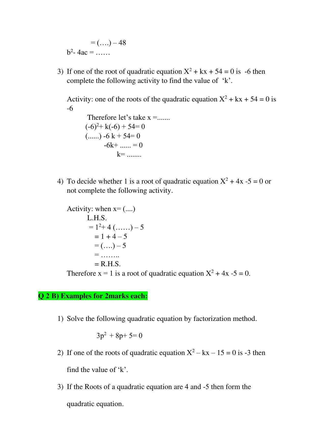 Maharashtra Board Class 10 Mathematics Part I Sample Papers - Page 13