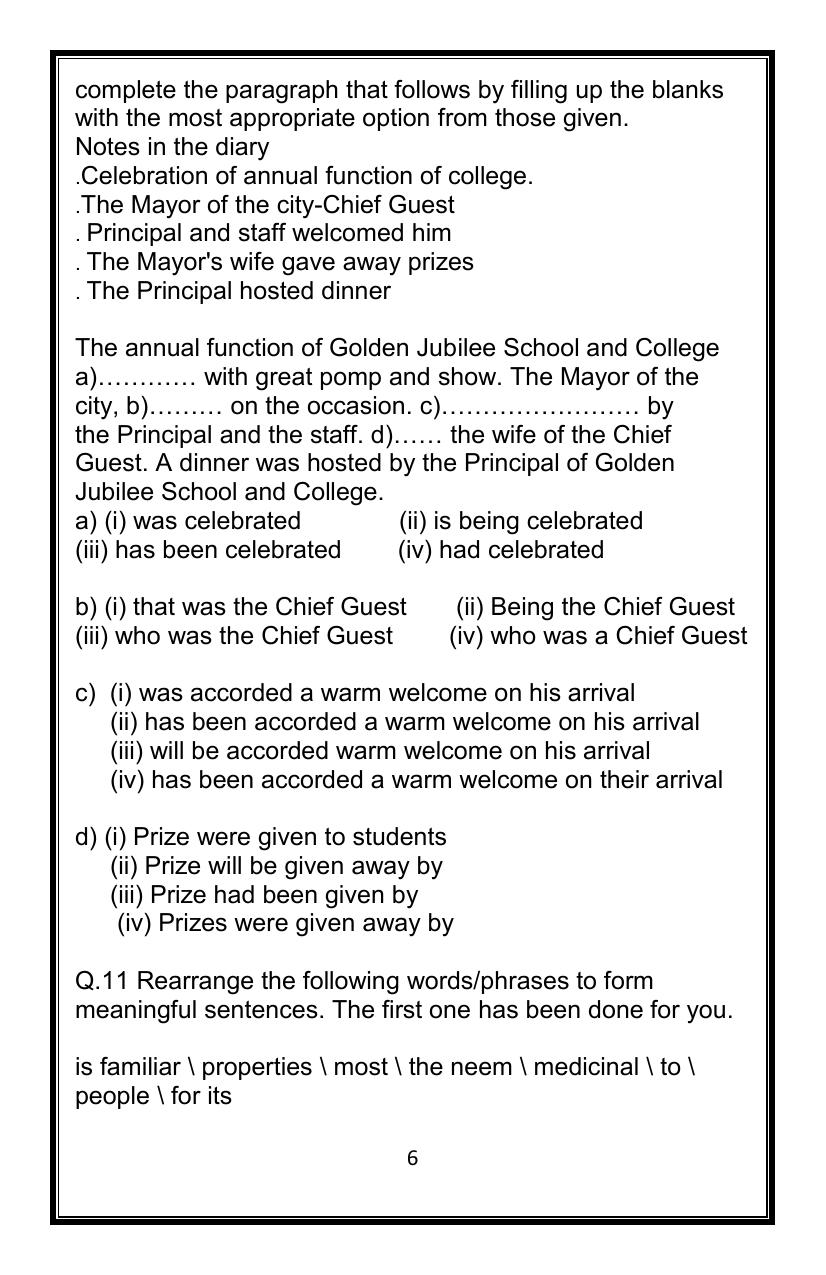 CBSE Worksheets for Class 9 English Assignment 28 - Page 6