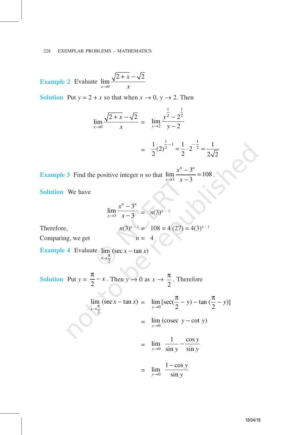 NCERT Exemplar Book for Class 11 Maths: Chapter 13 Limits and Derivatives - Page 4