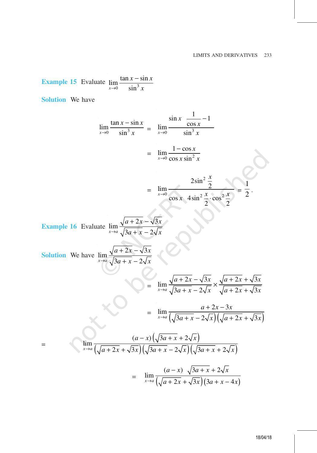 NCERT Exemplar Book for Class 11 Maths: Chapter 13 Limits and Derivatives - Page 9