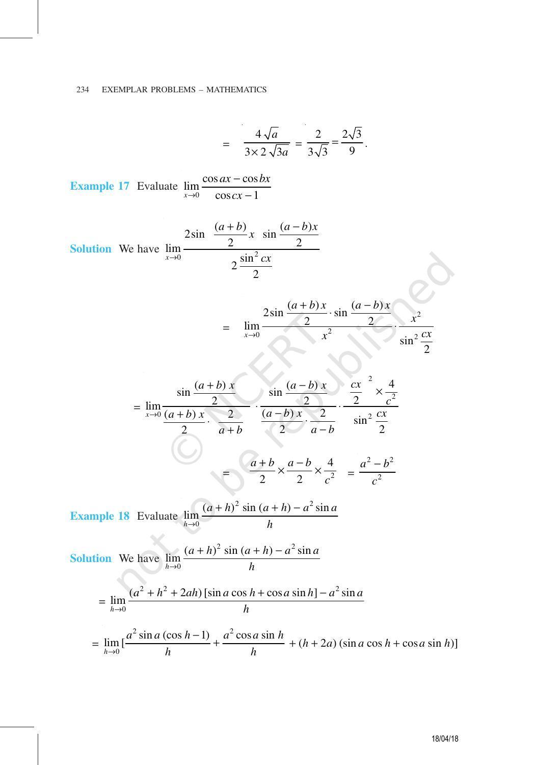 NCERT Exemplar Book for Class 11 Maths: Chapter 13 Limits and Derivatives - Page 10