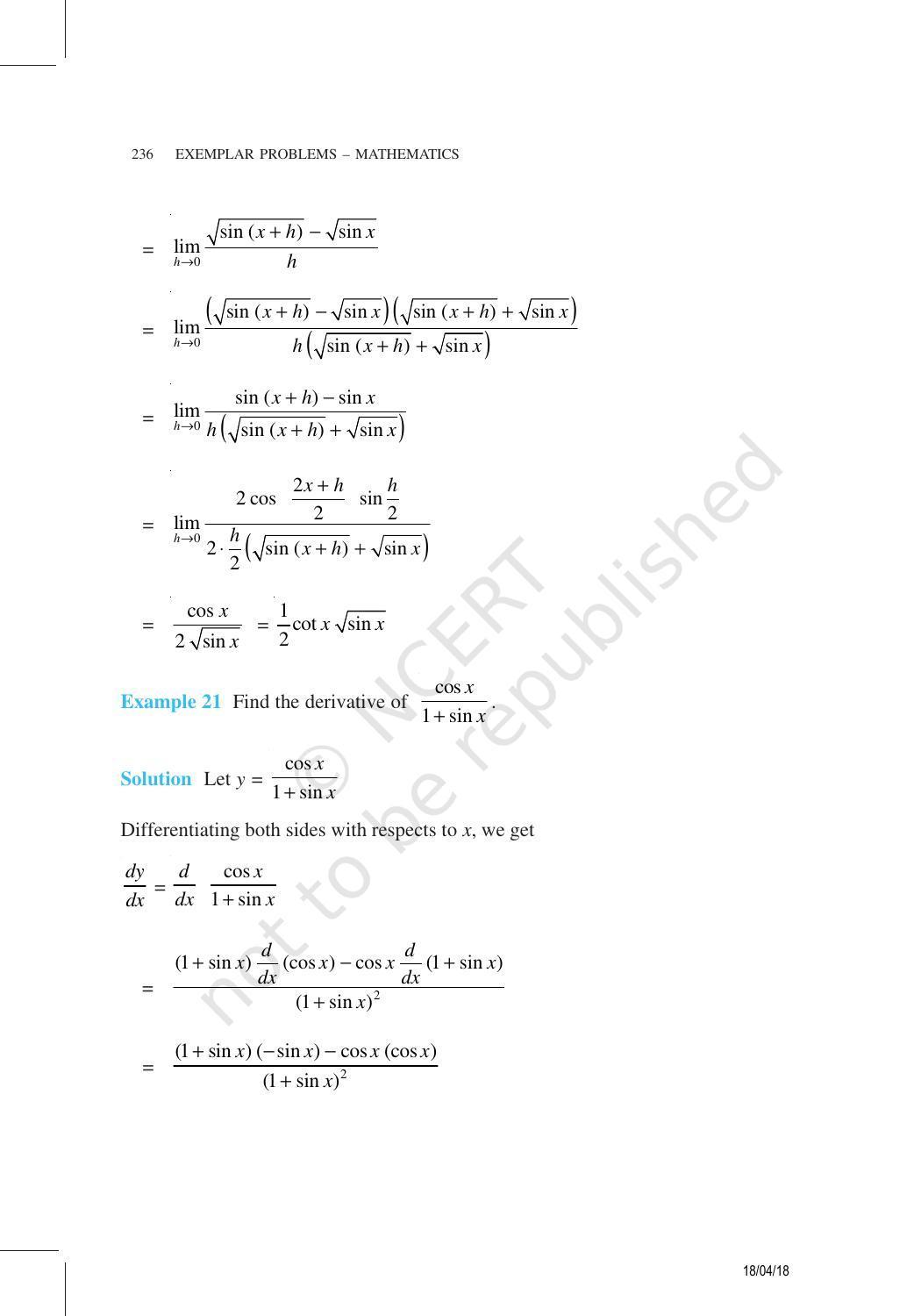 NCERT Exemplar Book for Class 11 Maths: Chapter 13 Limits and Derivatives - Page 12