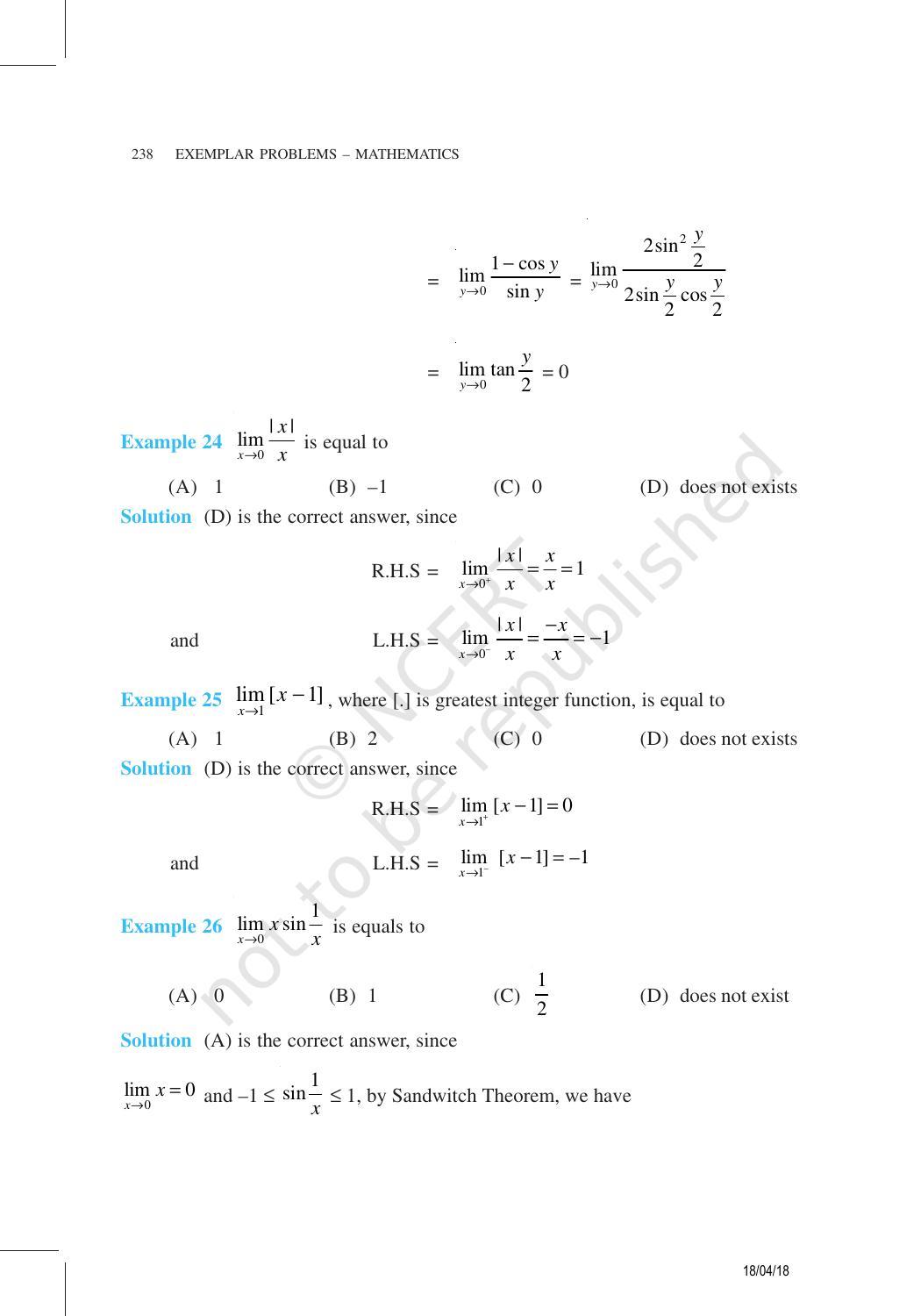 NCERT Exemplar Book for Class 11 Maths: Chapter 13 Limits and Derivatives - Page 14