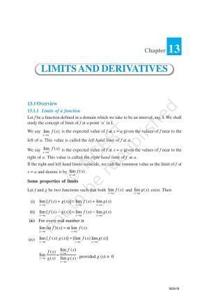 NCERT Exemplar Book for Class 11 Maths: Chapter 13 Limits and Derivatives