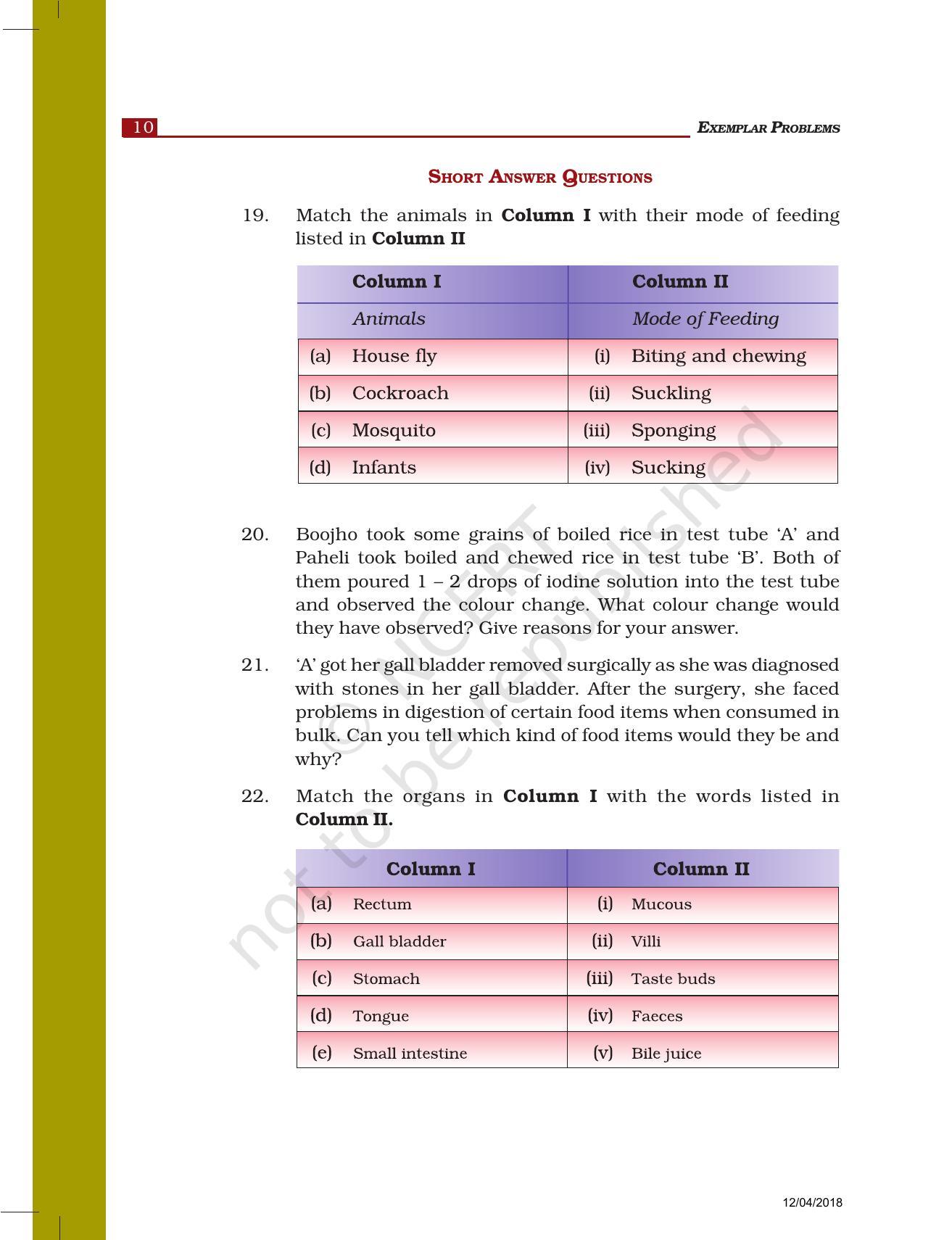 NCERT Exemplar Book for Class 7 Science: Chapter 2-Nutrition in Animals - Page 5