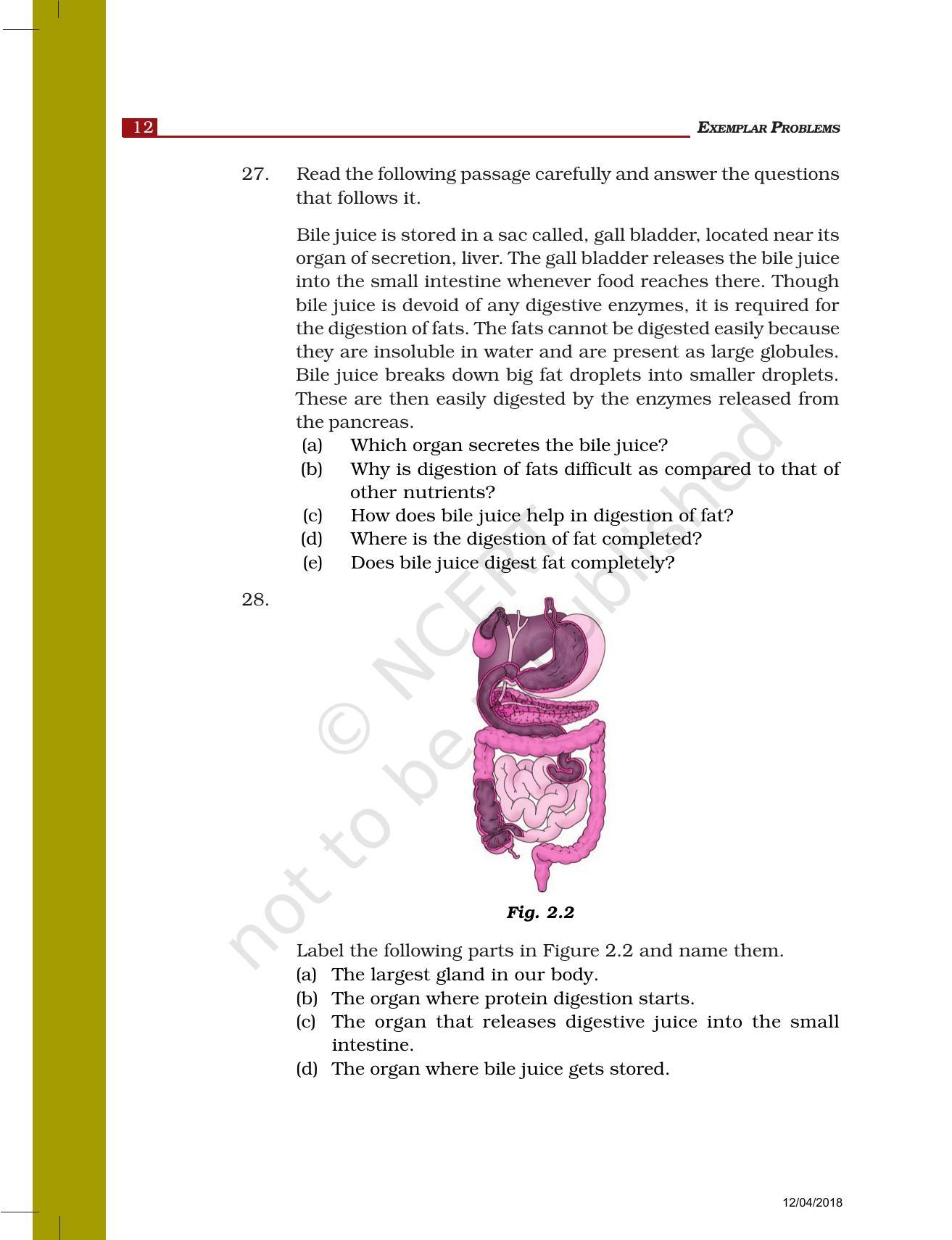 NCERT Exemplar Book for Class 7 Science: Chapter 2-Nutrition in Animals - Page 7