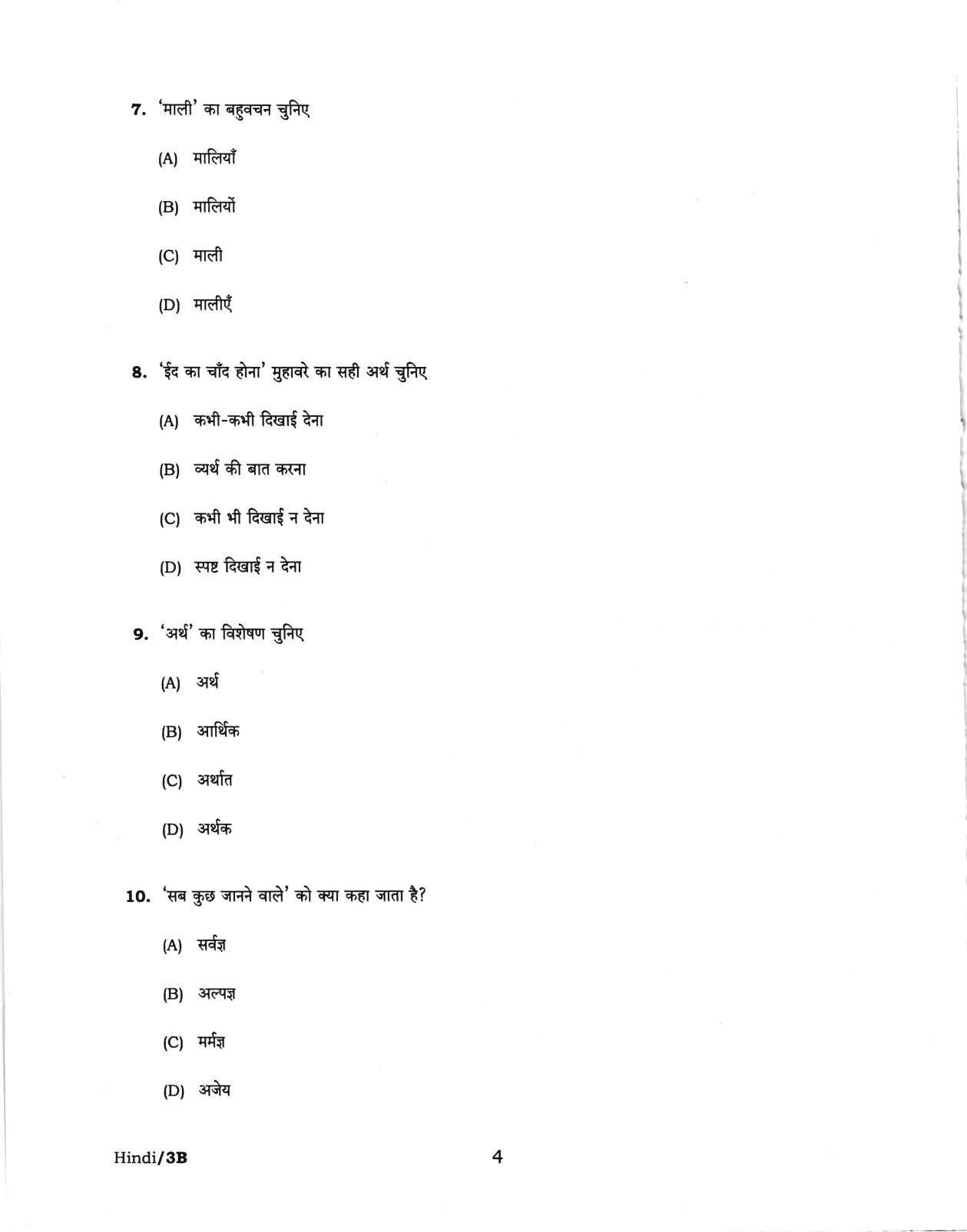 PUBDET 2018 Hindi Question Paper - Page 4