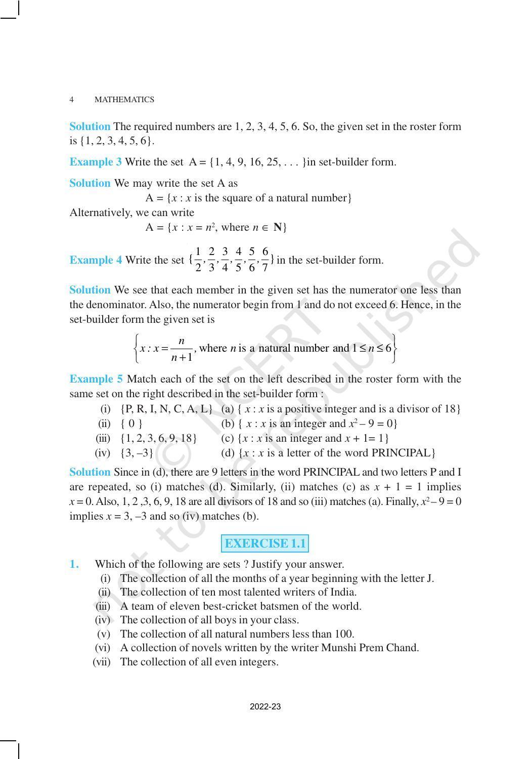 NCERT Book for Class 11 Maths Chapter 1 Sets - Page 4