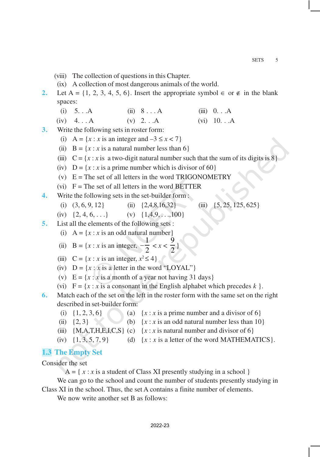 NCERT Book for Class 11 Maths Chapter 1 Sets - Page 5