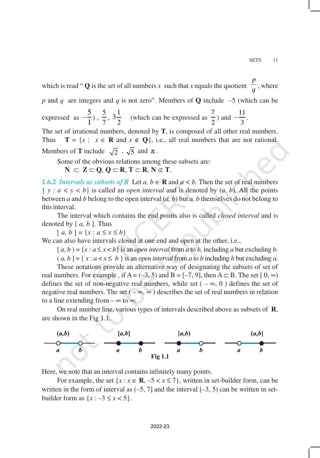 NCERT Book for Class 11 Maths Chapter 1 Sets - Page 11
