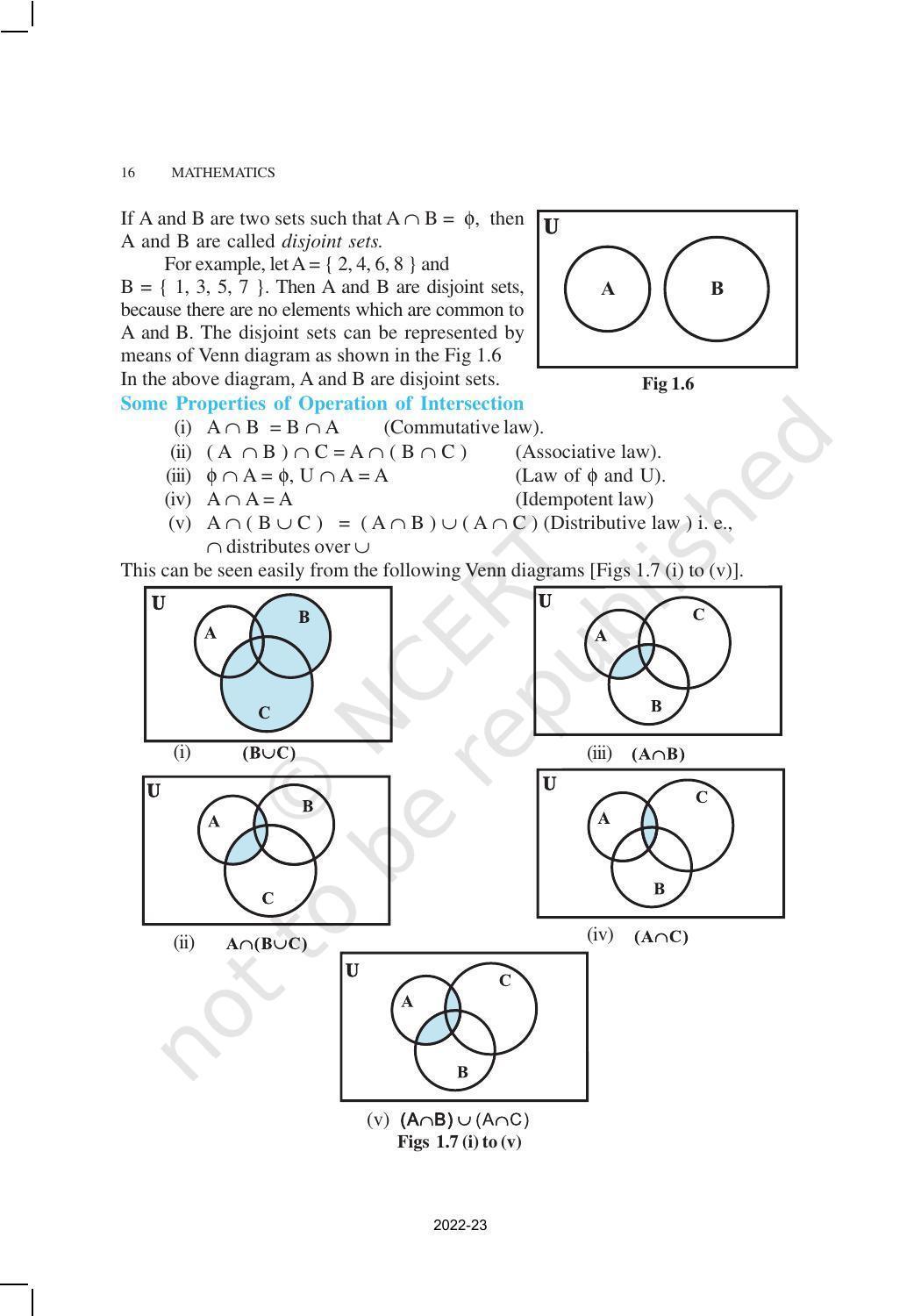 NCERT Book for Class 11 Maths Chapter 1 Sets - Page 16