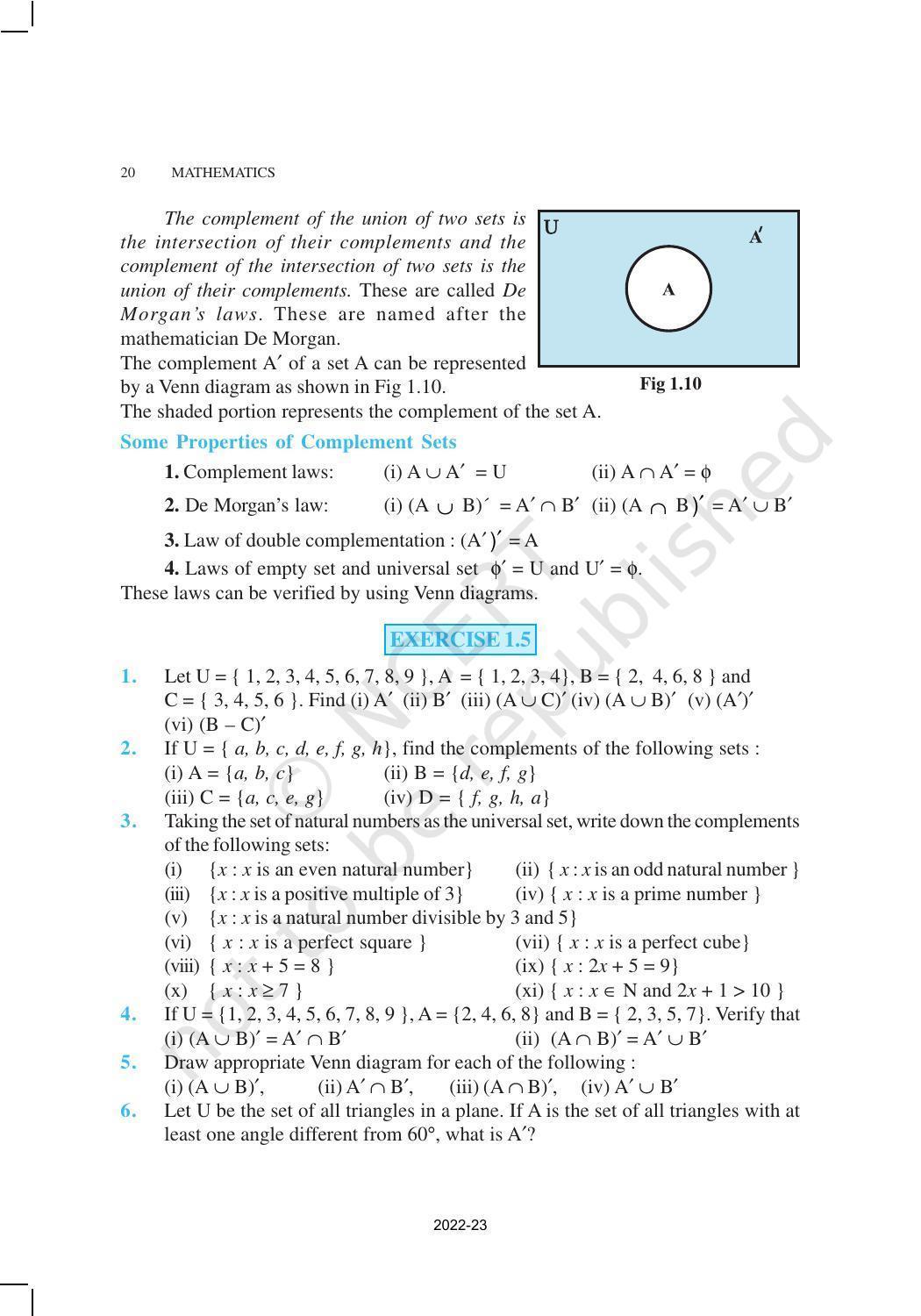 NCERT Book for Class 11 Maths Chapter 1 Sets - Page 20