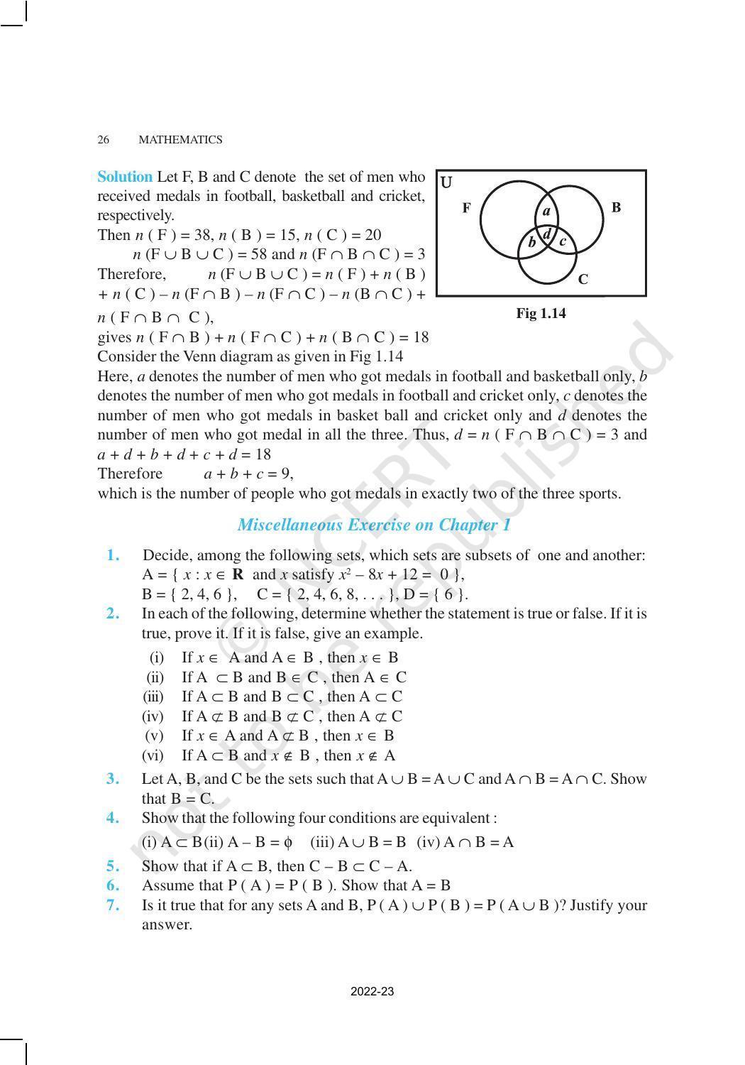 NCERT Book for Class 11 Maths Chapter 1 Sets - Page 26