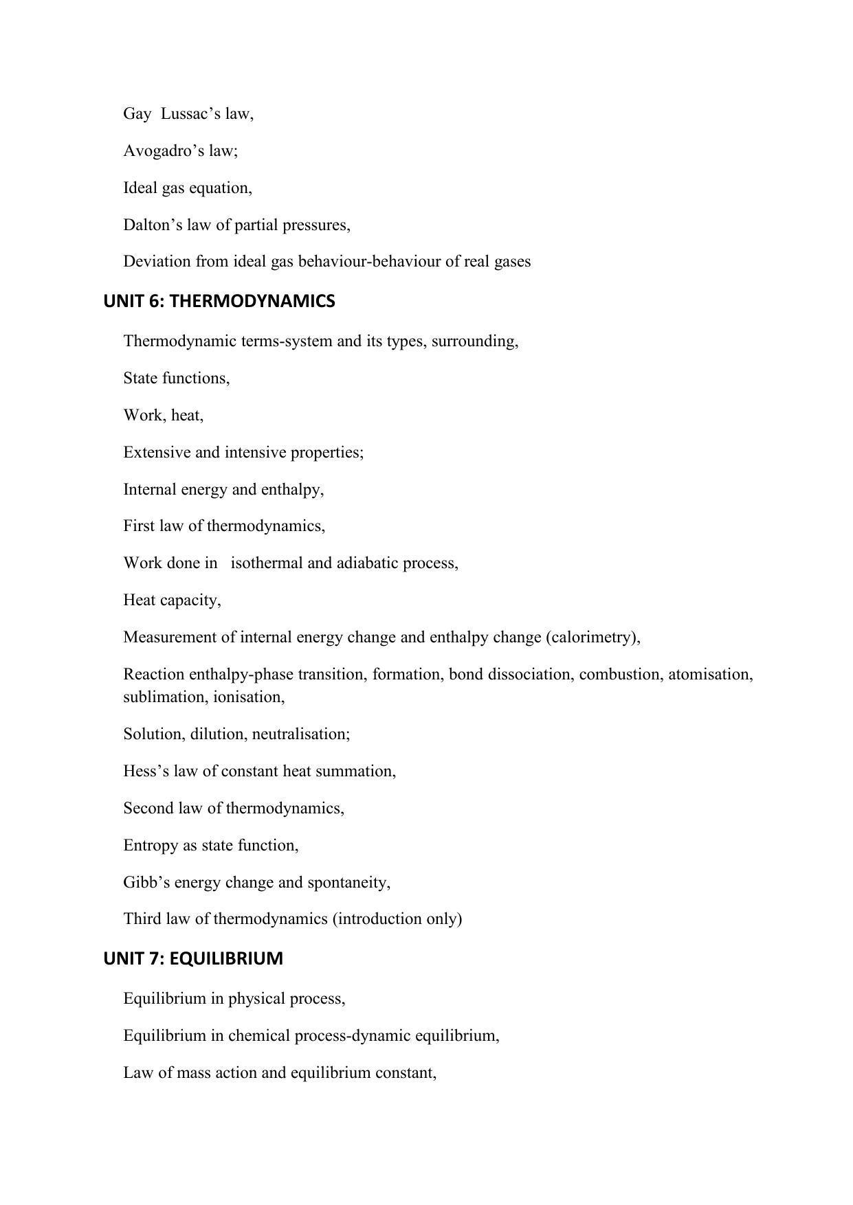 AHSEC 1st Year Chemistry Syllabus - Page 4