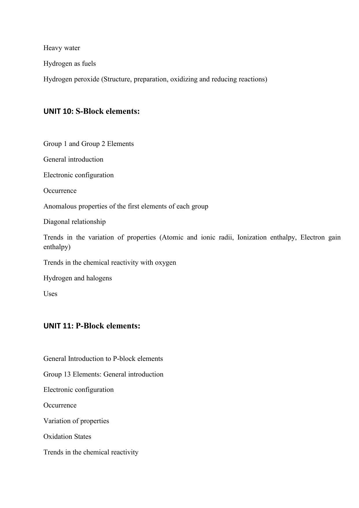 AHSEC 1st Year Chemistry Syllabus - Page 6
