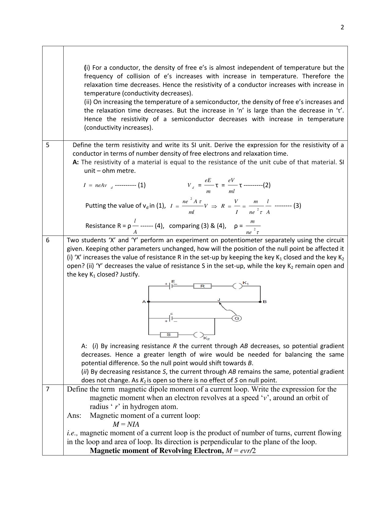 CBSE Class 12 Physics 1 mark Question Bank - 2 MARKS QUESTIONS - Page 2