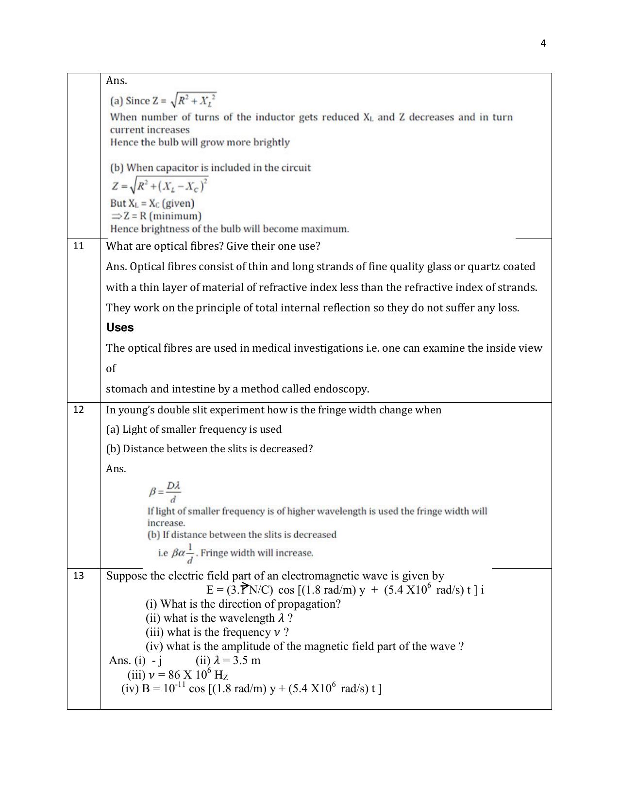 CBSE Class 12 Physics 1 mark Question Bank - 2 MARKS QUESTIONS - Page 4