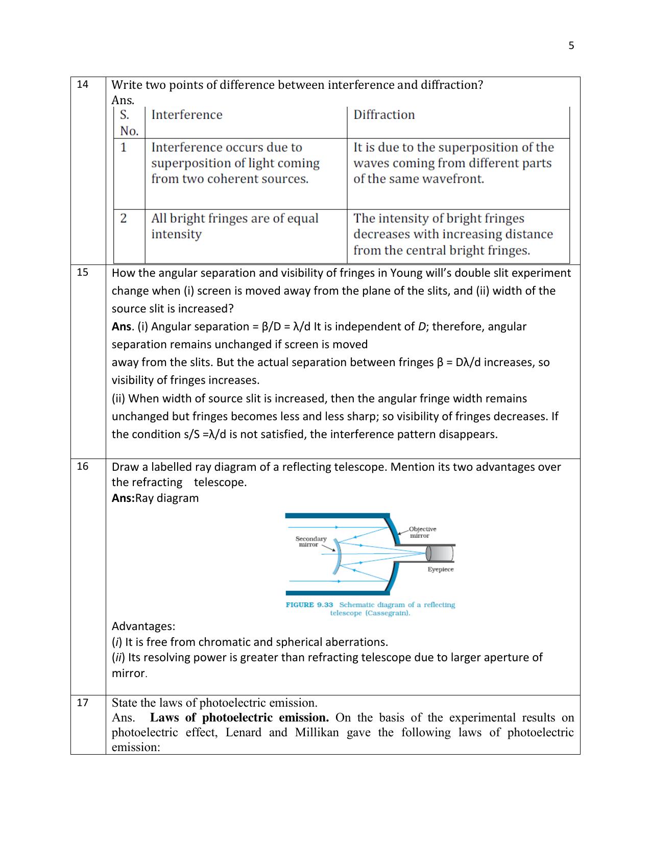 CBSE Class 12 Physics 1 mark Question Bank - 2 MARKS QUESTIONS - Page 5