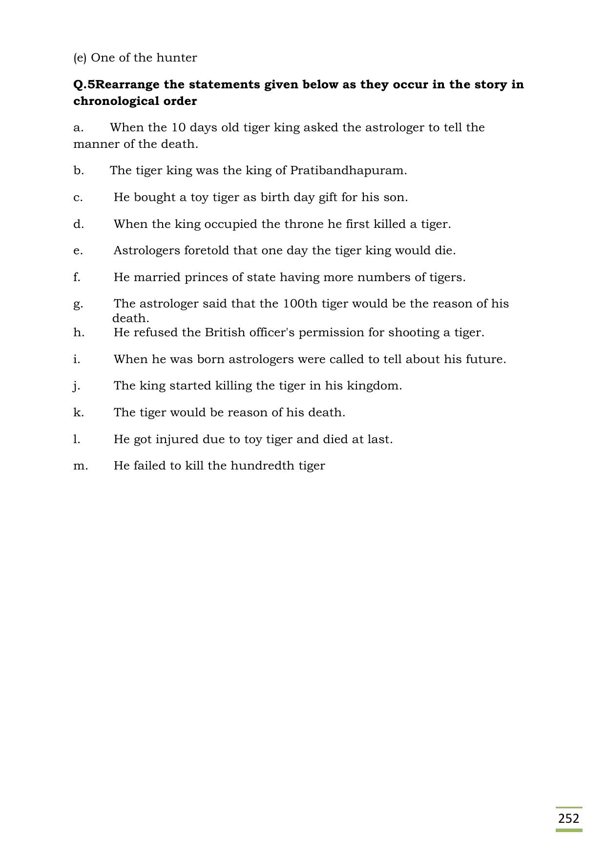 CBSE Worksheets for Class 11 English Evans tries an O level Assignment - Tiger King - Page 4