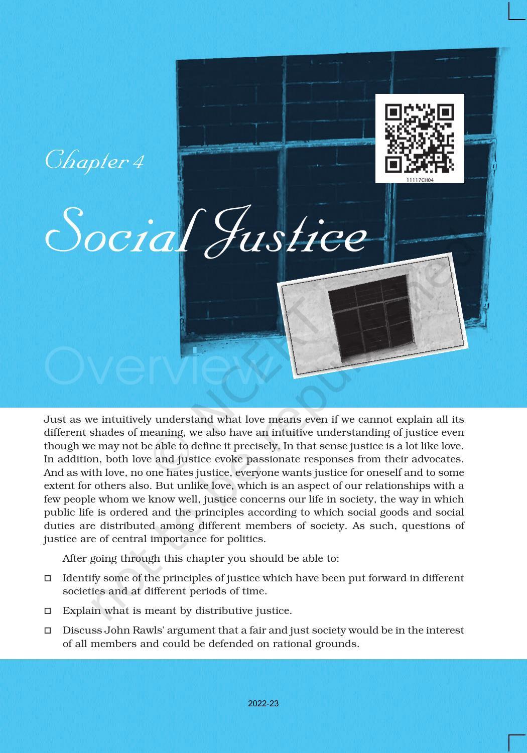 NCERT Book for Class 11 Political Science (Political Theory) Chapter 4 Social Justice - Page 1