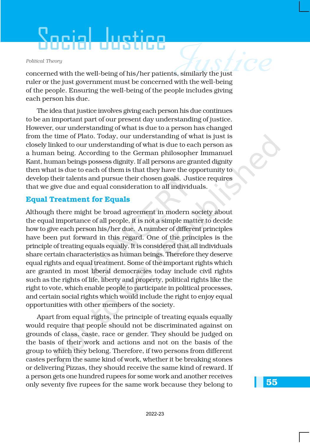 NCERT Book for Class 11 Political Science (Political Theory) Chapter 4 Social Justice - Page 3
