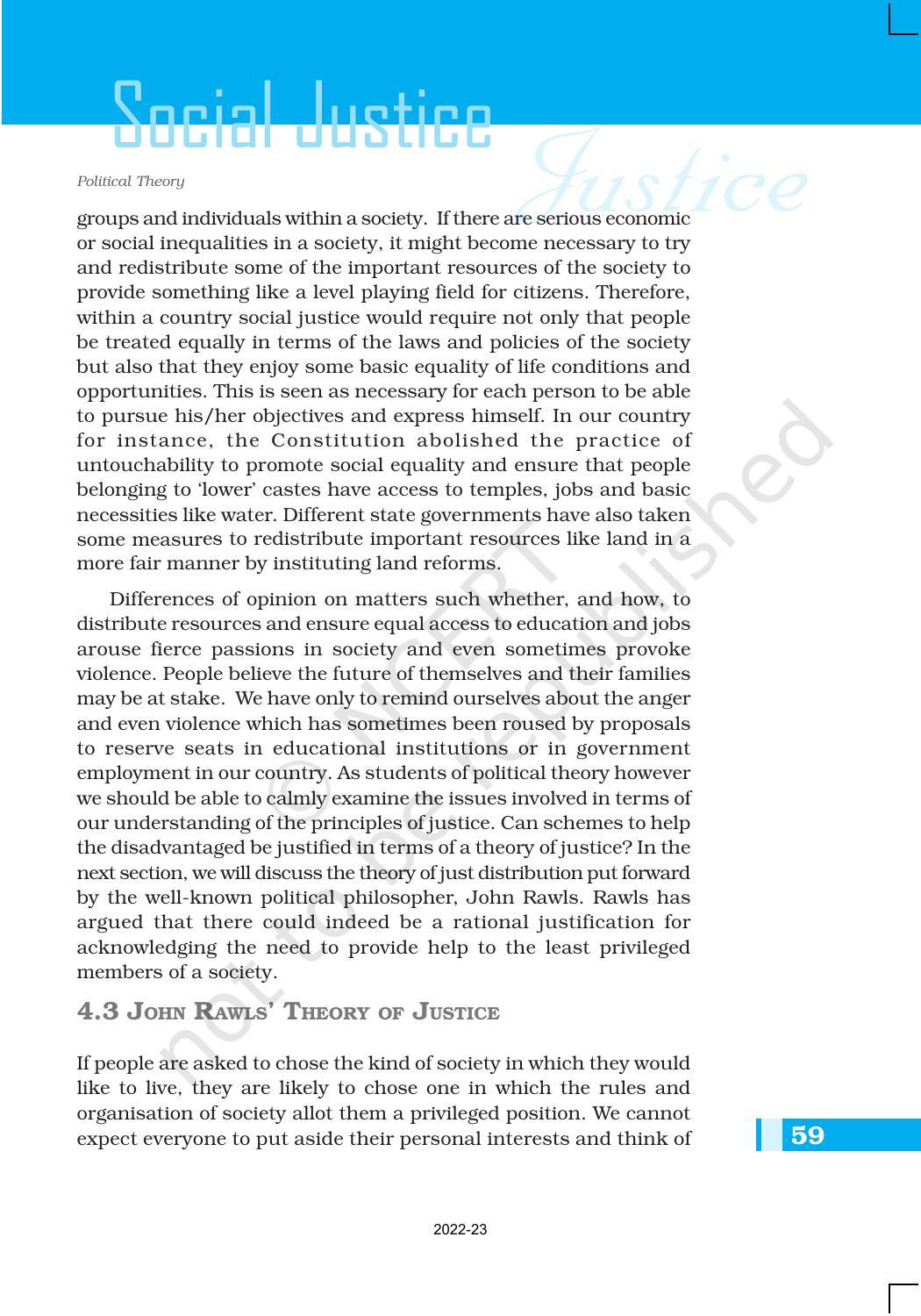 NCERT Book for Class 11 Political Science (Political Theory) Chapter 4 Social Justice - Page 7