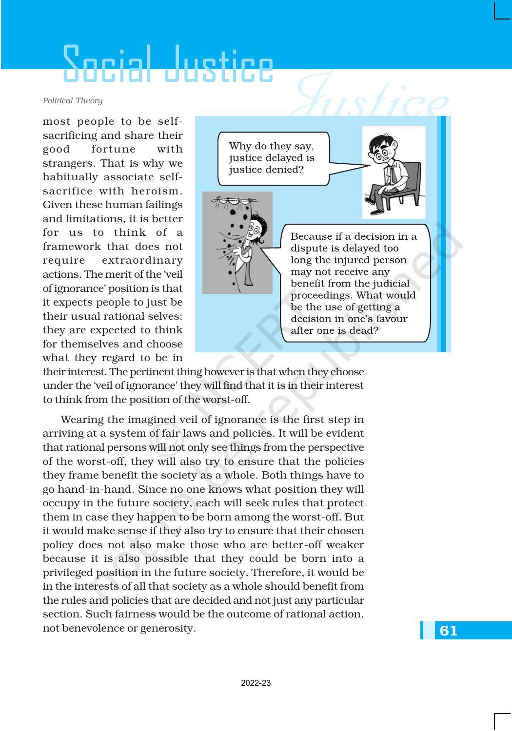 NCERT Book for Class 11 Political Science (Political Theory) Chapter 4 Social Justice - Page 9