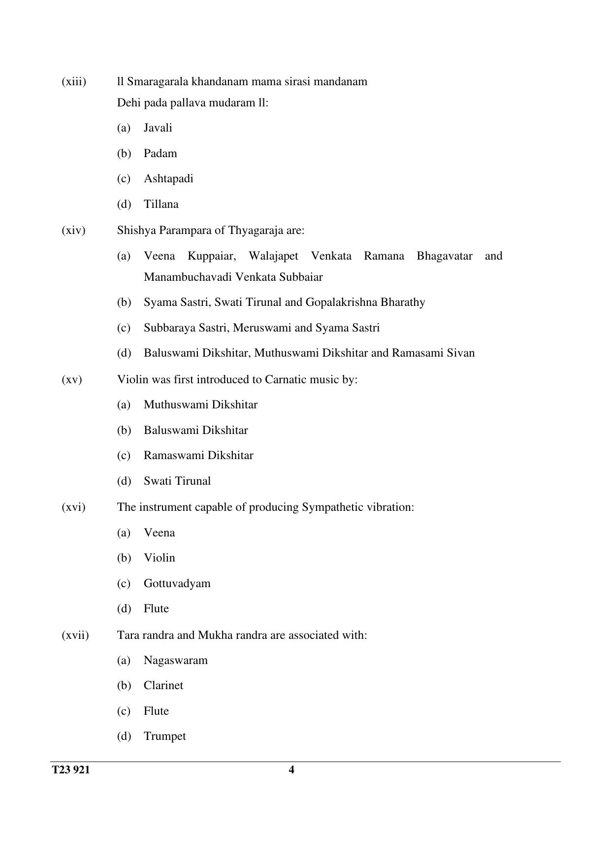 ICSE Class 10 CARNATIC MUSIC 2023 Question Paper - Page 4