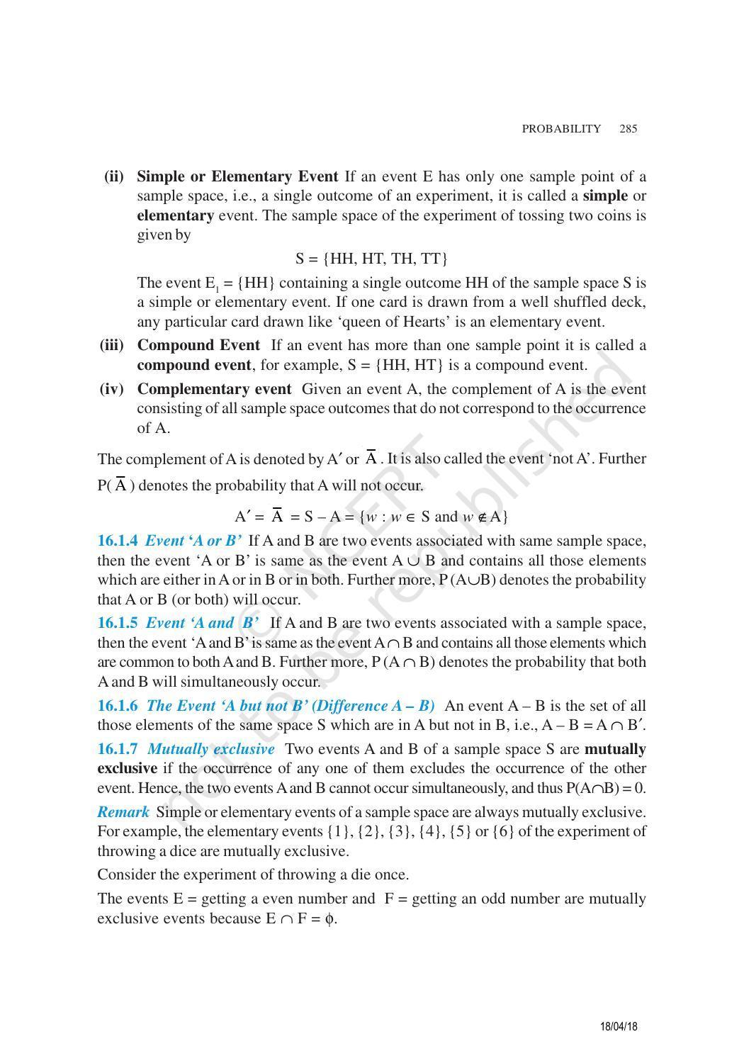 NCERT Exemplar Book for Class 11 Maths: Chapter 16 Probability - Page 2