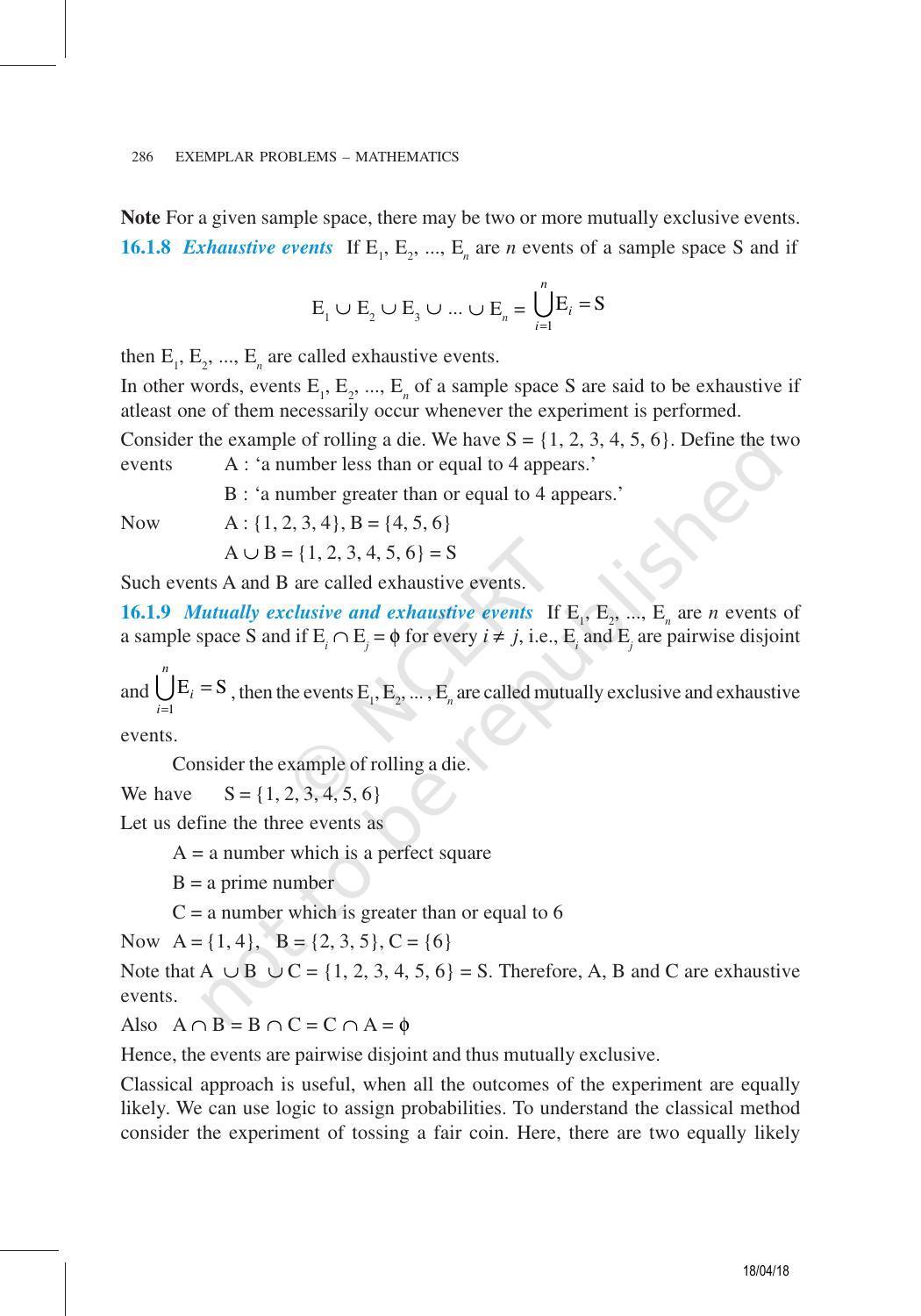 NCERT Exemplar Book for Class 11 Maths: Chapter 16 Probability - Page 3