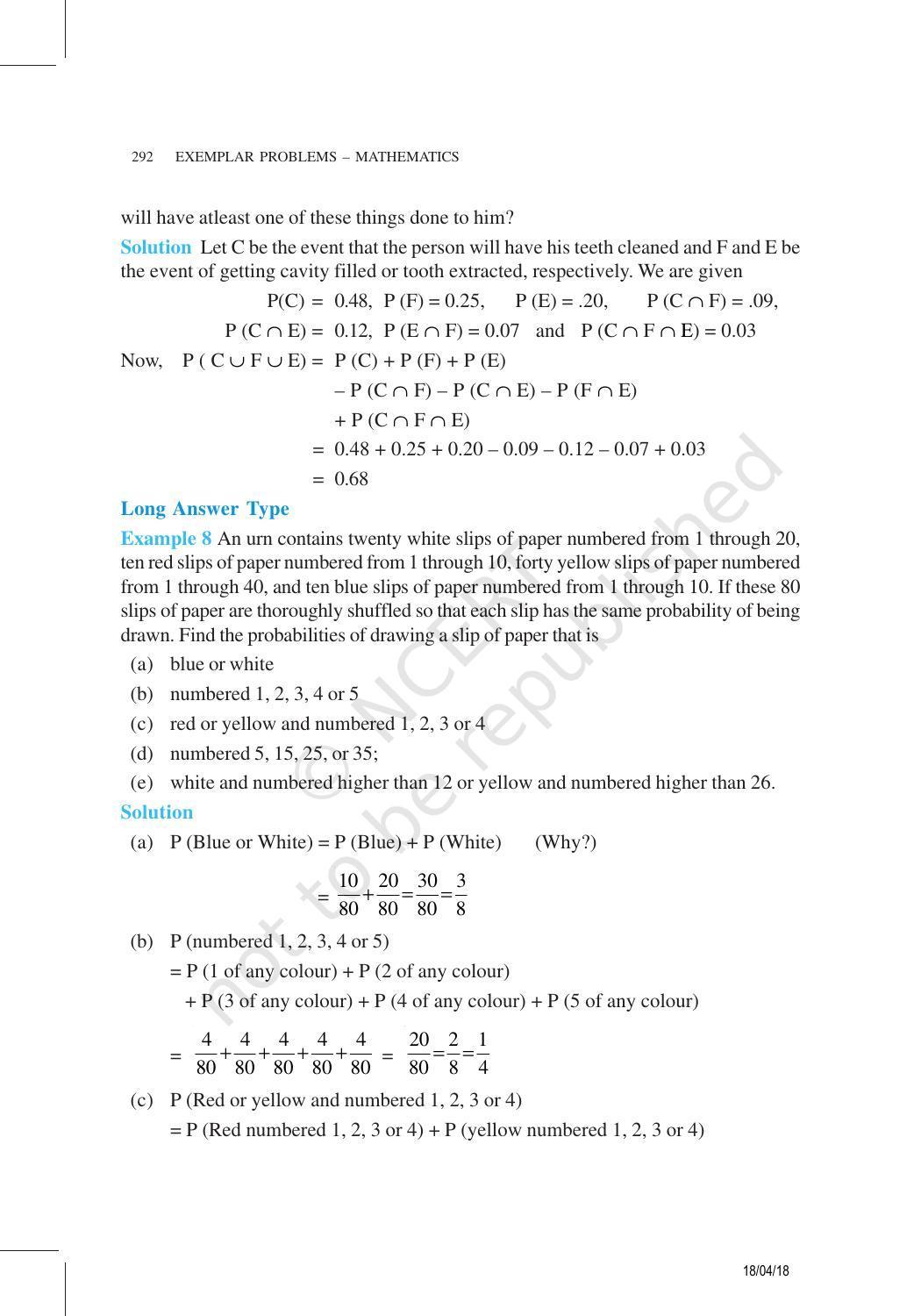 NCERT Exemplar Book for Class 11 Maths: Chapter 16 Probability - Page 9